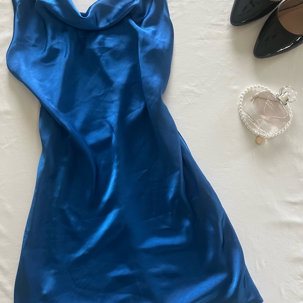 Motel Rocks Shimmering Blue Mini Dress